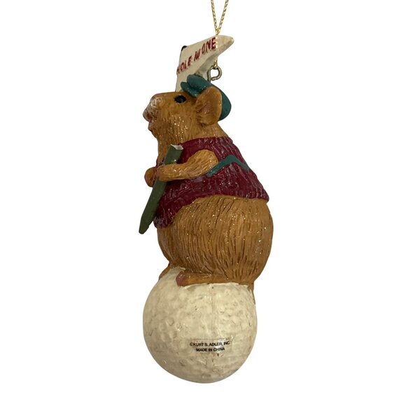 Kurt Adler Hole In One Mouse Christmas Ornament Holiday Decor - Picture 4 of 6